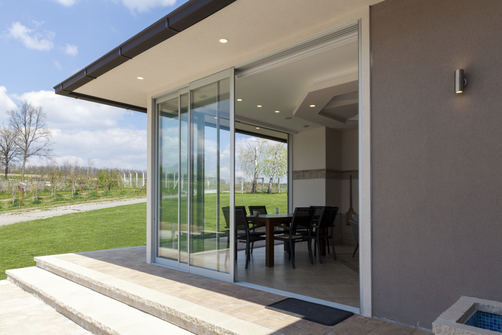 Glazed,Terrace,In,The,Countryside,With,Sliding,Glass